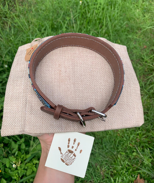 Beaded leather dog collar Unique dog collar Dog collar for boy Dog collar for girl