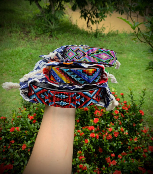 Beaded leather dog collar Aztec pattern Unique dog collar Dog collar for boy Dog collar for girl